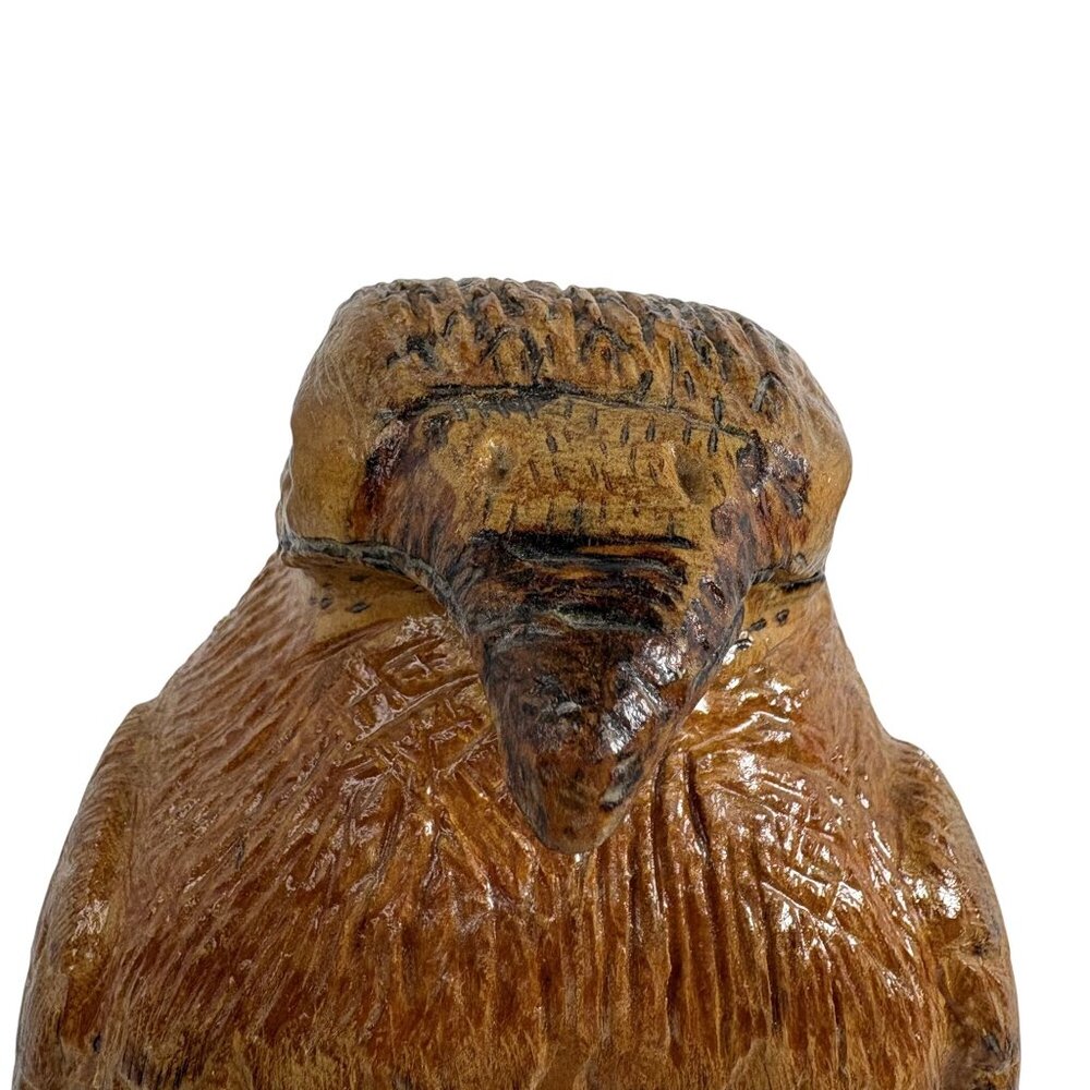 Hand Carved Wooden Hawk Falcon Sculpture Signed Mel Watson Raptor Bird Statue 16 - Picture 12 of 16